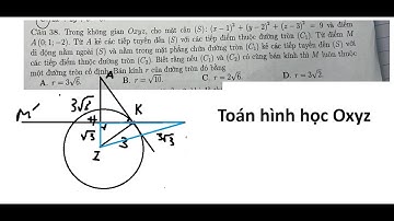 Toán 12: Trong không gian Oxyz, cho mặt cầu (S): (x-1)^2 + (y-2)^2 + (z-3)^2 = 0 và điểm A(0;1;-2),