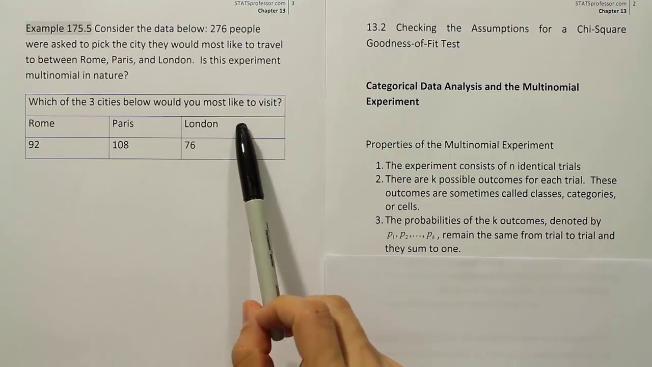 Characteristics of a Multinomial Experiment, Example 175.5 - YouTube