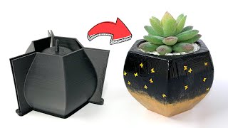 3D Printing Molds for Concrete Geometric Pot