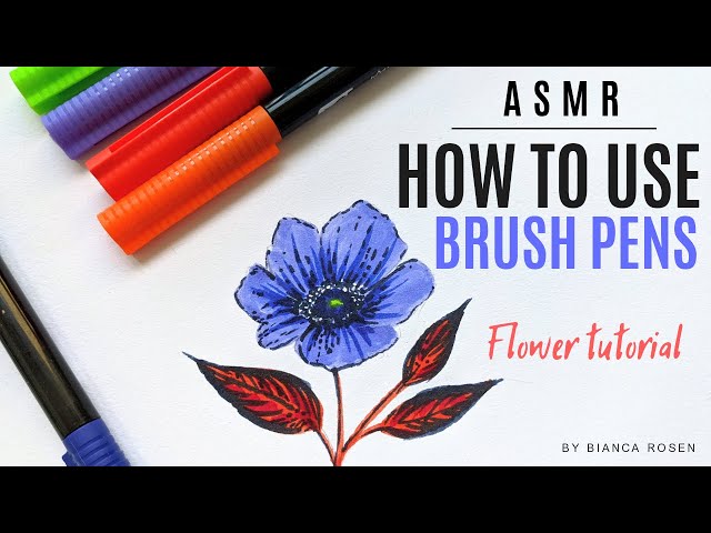 How to draw gradient color roses with writech brush pens! ✍️💁‍♀️#howt