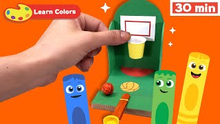 Learn Colors with Color Crew Magic | Educational Video for kids | Basketball Game & Flower Plant +