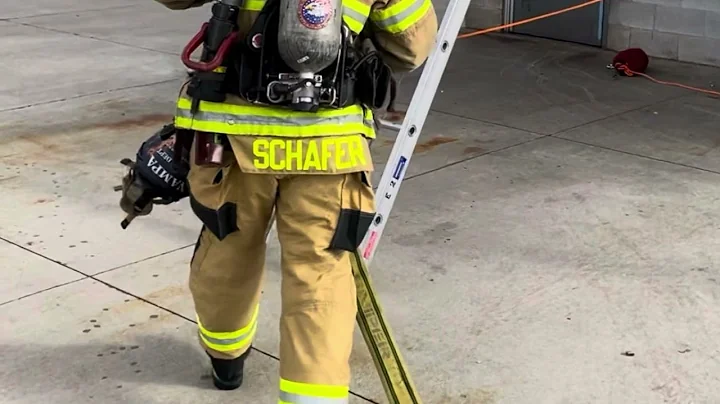 Advancing uncharged hoseline up a ladder