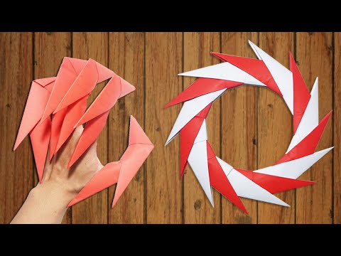 Origami Easy - How to make Dragon Claws & Paper Ninja Star shuriken 14