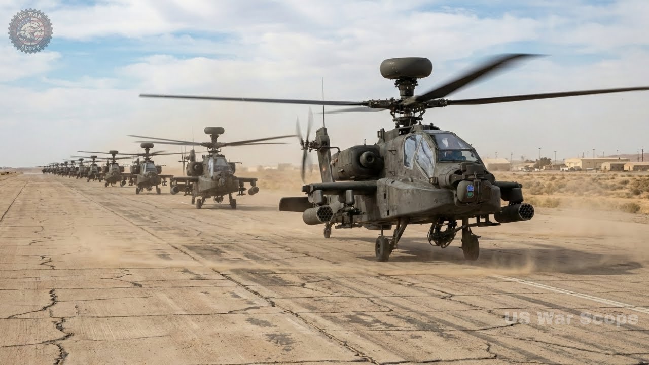 Venezuela on High Alert ! Dozens of US AH-64 ‘Apache’ Combat Helicopters Return to Venezuela