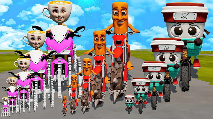 Big & Small Tung Tung Sahur vs Assassino Cappuccino vs Ballerina Cappuccina vs Trains I BeamNG.Drive