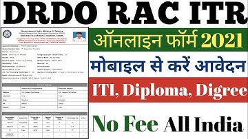 DRDO RAC ITR Apprentice Online Form 2021 Kaise Bhare | How To Fill DRDO RAC Apprentice Online Form