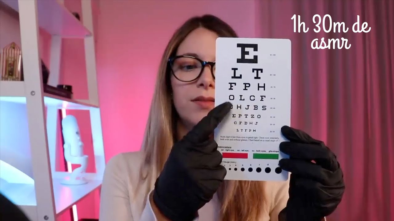 ASMR | 1h 30m de MEDICO relajante. revisión de la vista, tests    | Love ASMR