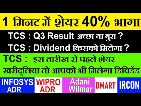 1 मिनट में Share 40% भागा | Infosys ADR | Wipro ADR | TCS Dividend Last Date | Adani WIlmar | DMART