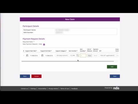 How to make a NDIS payment request in MyPlace