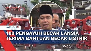 Presiden Prabowo Bagikan 100 Becak Listrik untuk Pengayuh Lansia Di Jember