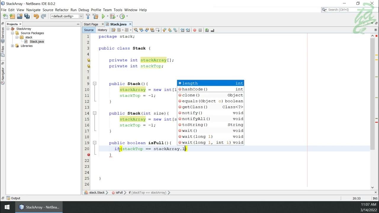 34 - Stack: Stack Implemetation using Arrays (Java) - YouTube