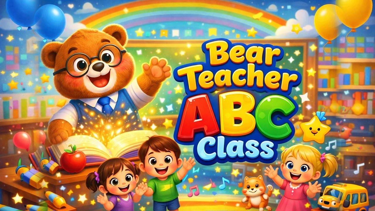 Bear Teacher ABC Class 🐻🎓 | ABC Song A to Z | Kids Learning Alphabet Song