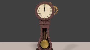 Animated Renaissance-Punk Grandfather Clock 3D Model
