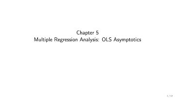 Wooldridge Econometrics for Economics BSc students Ch. 5: OLS Asymptotics