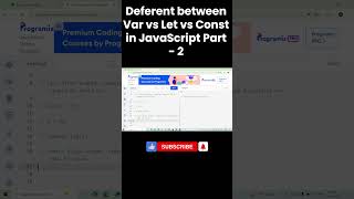 Deferent between Var vs Let vs Const in JavaScript 2025 Part  2 #shorts #coding #tricks #frontend
