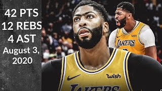 Anthony Davis 42 PTS 12 REBS 4 AST | Lakers vs Jazz | Full Highlights 8\/3\/20