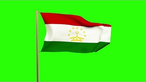Tajikistan Flag With Cloud Waving In The Wind. Green Screen, Alpha Matte. Loopab Stock Video
