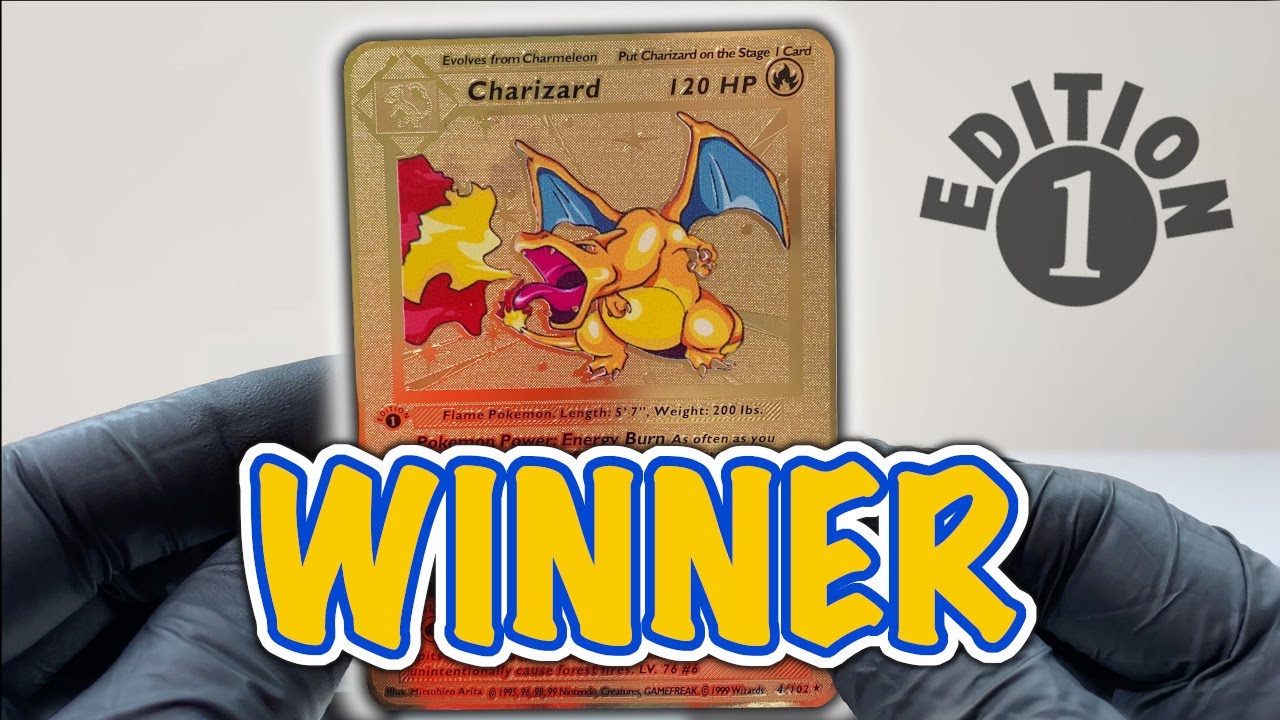 *WINNER!!* GOLD 1ST EDITION CHARIZARD BASE SET | Pokemon TCG