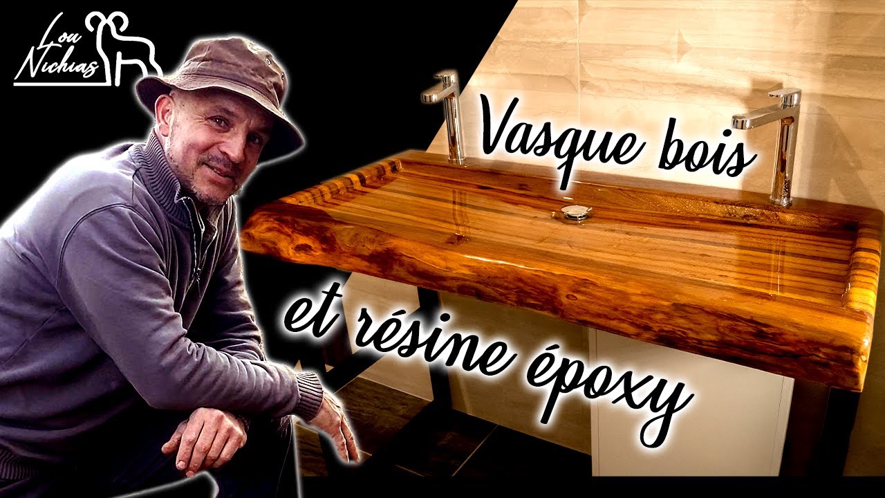 TUTO : double vasque en bois de vieux chêne et résine epoxy gloss