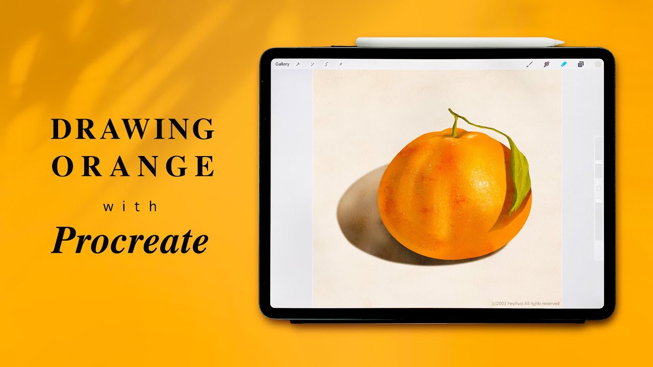 Drawing Orange in Procreate on iPad Pro | 프로크리에이트로 오렌지 그리기, 아이패드 드로잉 ...