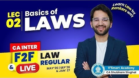 Demo 02: Intro & Basics of Law | CA Inter F2F & Live Lectures | 2026 Exams | CA Shubham Singhal