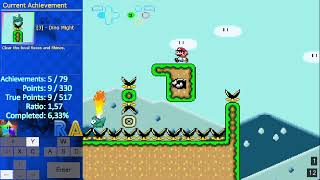 2 Kaizo 2 Learn RetroAchievements
Another really good tutorial kaizo hack, maybe even better than Learn 2 Kaizo. However this set had 2 really awful achievements, which pissed me off a lot. I couldnt get the 2nd one at all, so I took a bit of a break from this game. I came back with a better mood, so I can at least enjoy the rest of the game. Still not a very good design if 2 random achievements take longer than the entire game. 2 Kaizo 2 Learn RetroAchievements