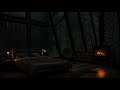 Midnight Relaxation : Cozy Attic Bedroom with Fireplace 🔥 Heavy Rain Sounds for Sleep & Healing