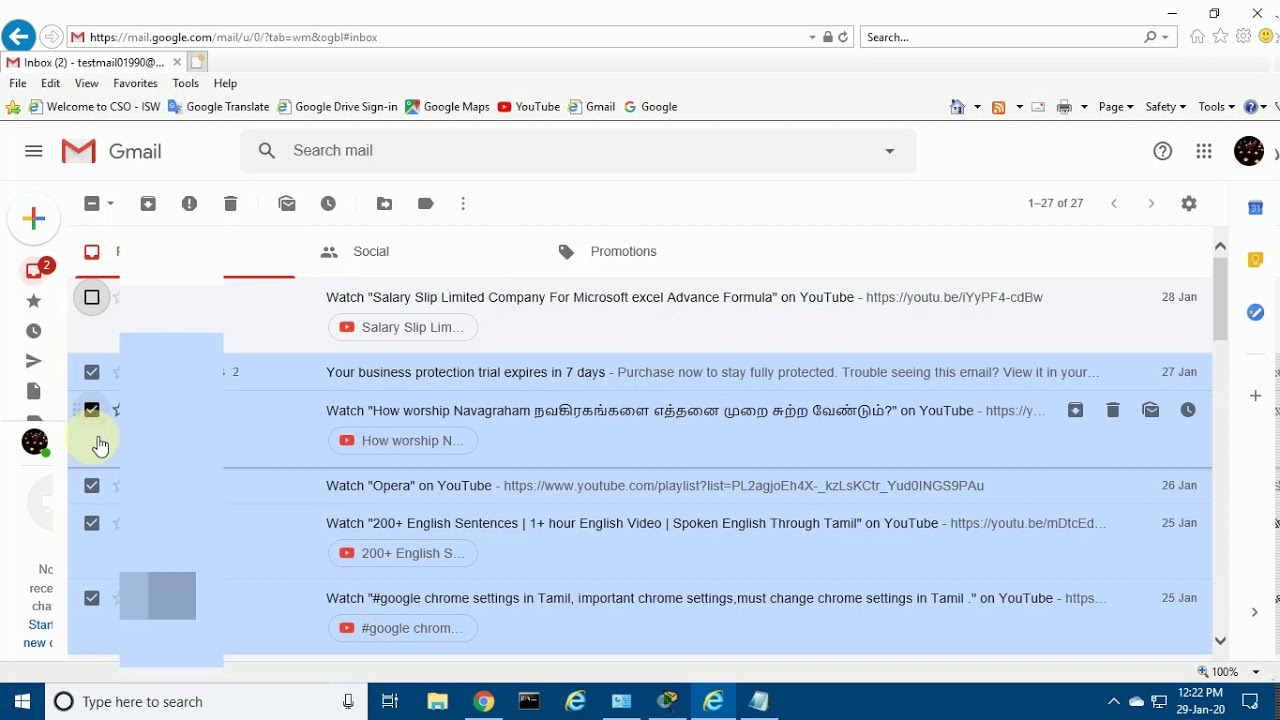 how to delete all emails in gmail - YouTube