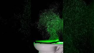 Green lasers reveal you should close the toilet lid before you flush