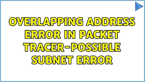 Overlapping address error in Packet Tracer-Possible subnet error