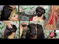 Easy bridal juda hairstyle for beginners step by step with dupatta settings(Hindi)