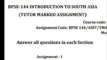 bpse 144 solved assignment 2021-22 / bpse 144 assignment in English / bpse 144 assignment / bpsc 144