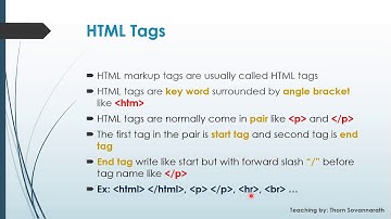 HTML5 and CSS3 Khmer 1 - Introduction to HTML
