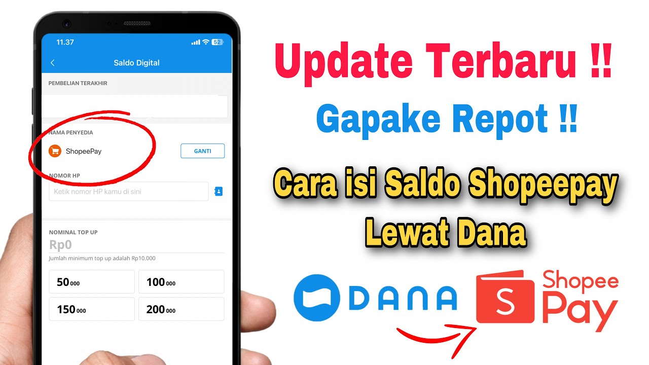 cara-isi-saldo-shopeepay-lewat-dana-terbaru-youtube