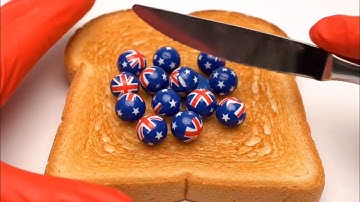 Melting ASMR: Country Flag Balls on Toast - Part 2! 🌎✨