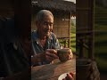 "Seorang bapak petani sedang duduk bersantai di dalam gubuk kecil yang terbuat dari bambu #shotrs