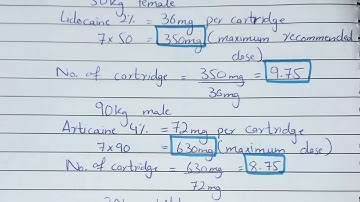 Local Anaesthesia Maximum Recommended Doses Calculation| Dosage Calculation for Local Anaesthesia.