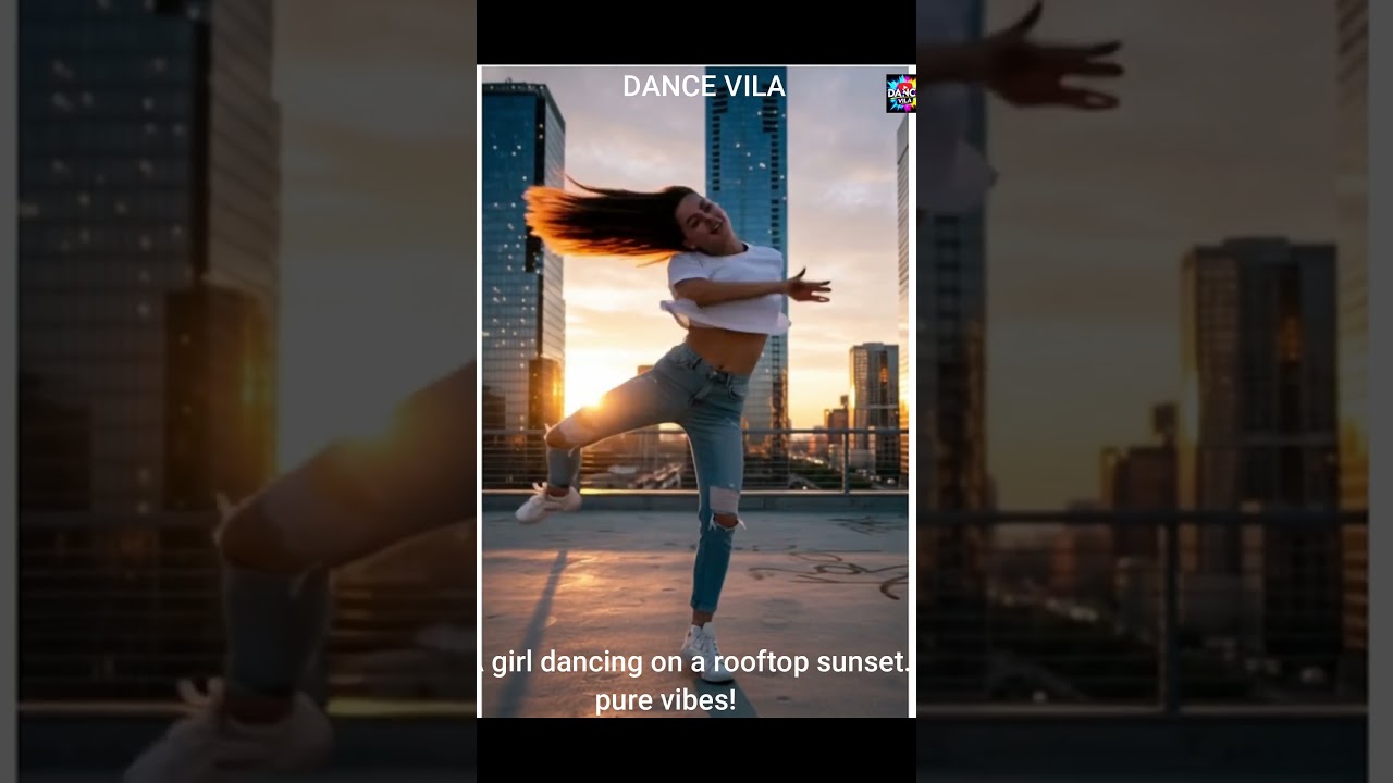 Dance girl on rooftop sunset | viral dance shorts | trending hip hop moves 