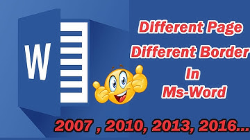 How to set different page border in different pages in word