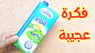 / recyclage de la boite du lait / recycle of milk box / كيف تصنع شيء عجيب من علبة  الحليب