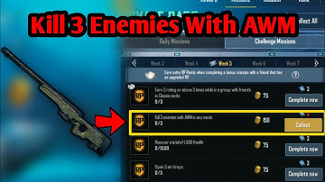 KILL 3 ENEMIES WITH AWM IN ANY MODE WEEK 5 SEASON 8 PUBG MOBILE MISSION By Flawx Gaming
