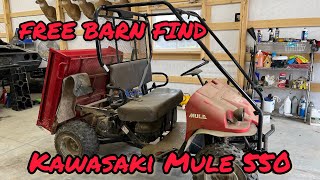 FREE BARN FIND Kawasaki Mule 550 First Start & Tune Up