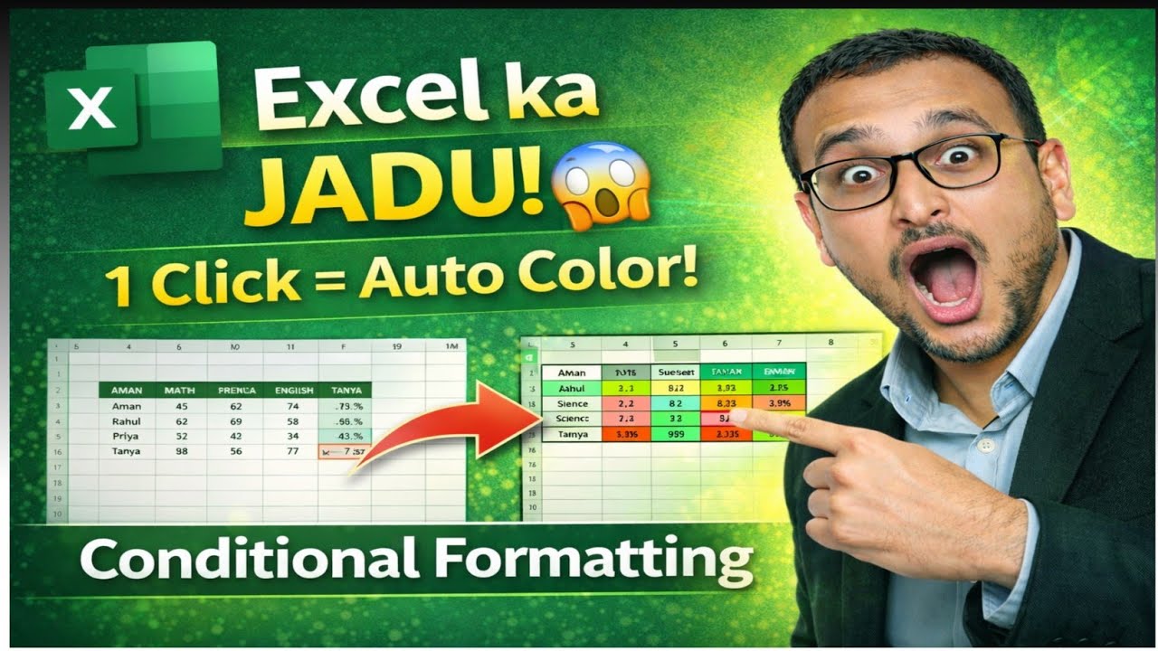 Excel Conditional Formatting in Hindi | Full Tutorial for Beginners ...