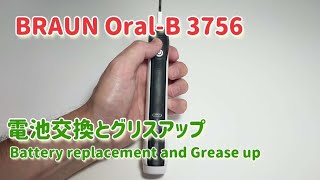 BRAUN Oral-B 3756 電池交換とグリスアップ