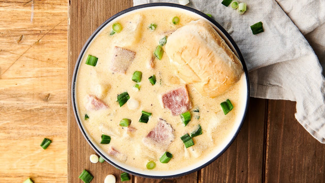 Ham and Cheese Potato Soup - YouTube