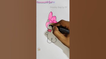 how to draw my Melody |  My Melody drawing | Sanrio drawing | cartoon drawing #drawing #shorts