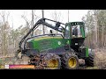 Harvester John Deere 1170G & John Deere 770D im Starkholz-Kahlschlag