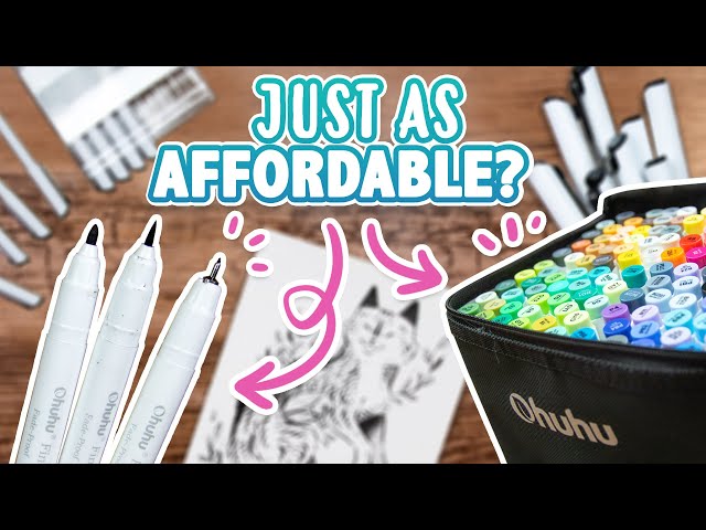 Good AND Cheap Pens?? - Testing The New OHUHU FINELINER Set! - Art Supply  Review 