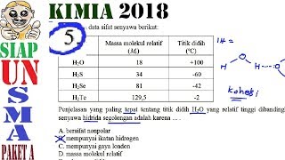 5. perhatikan data sifat senyawa berikut: penjelasan yang paling tepat
tentang titik didih hzo relatif tinggi dibandingkan hidrida segolongan
ad...