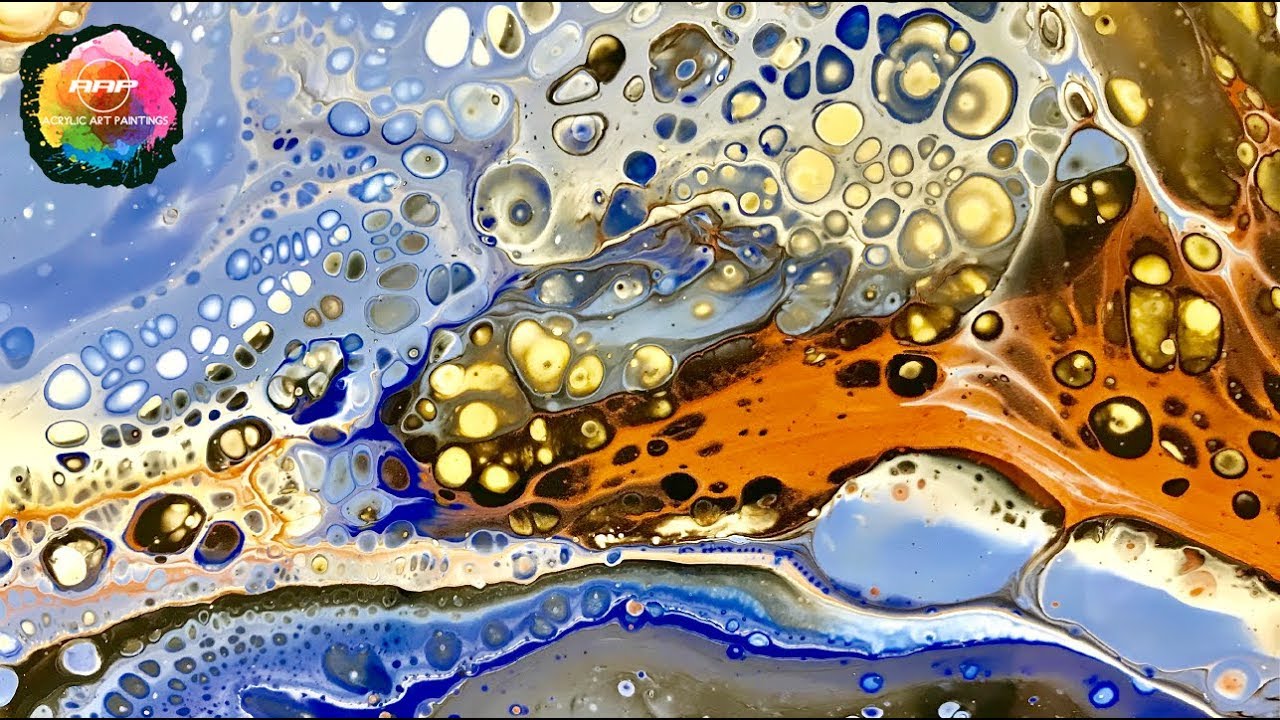 Glitter Starfish Acrylic Art Paintings Fluid Art Pouring Dimethicone ...